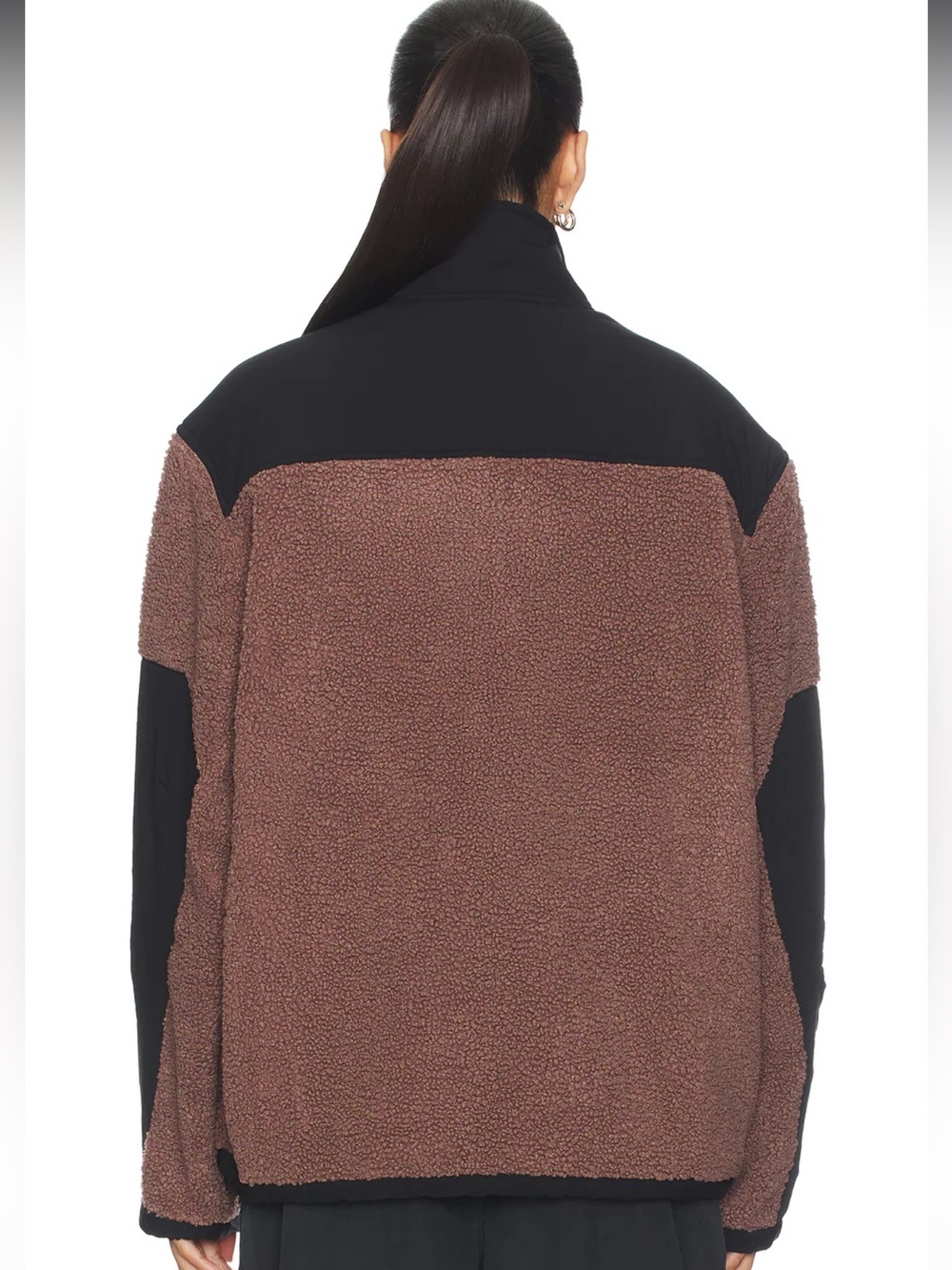 SKIMS Black and Brown Sherpa Half-Zip Pullover - Picture 3 of 6